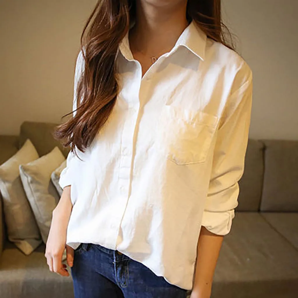 Korean women's shirt Women's Spring White Long Sleeve Loose Leisure Pure Color Shirt chemisier femme camisas mujer streetwear
Korean women's shirt Women's Spring White Long Sleeve Loose Leisure Pure Color Shirt chemisier femme camisas mujer streetwear