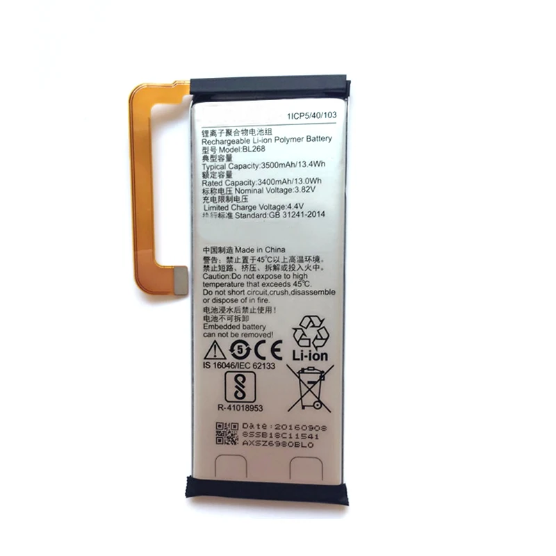 Original BL268 For Lenovo ZUK Z2 3500mAh Mobile Phone replacement Battery High Quality Battery with tools Gifts
Original BL268 For Lenovo ZUK Z2 3500mAh Mobile Phone replacement Battery High Quality Battery with tools Gifts