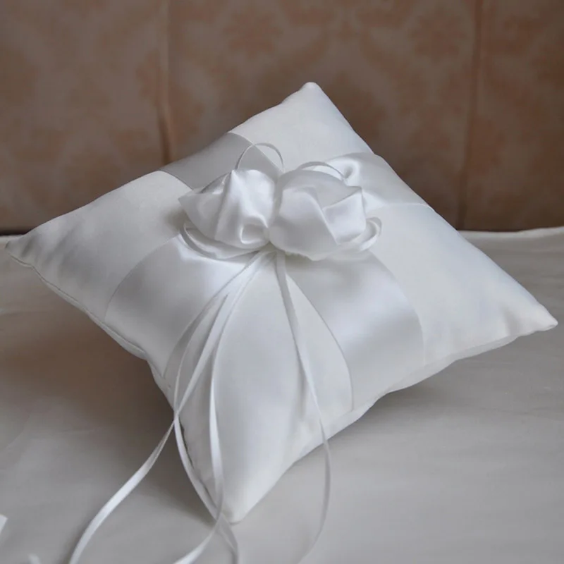 Image Top Selling Ring Pillow Wedding Accessories Party Supplies Ring Bearer Cushion Bud Pattern Ribbon Ring Pillow