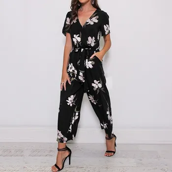 2019 Summer Print Boho Jumpsuit V-Neck Fashion Women Wide Leg Overalls Short Sleeve Ladies Sexy Beach Romper
2019 Summer Print Boho Jumpsuit V-Neck Fashion Women Wide Leg Overalls Short Sleeve Ladies Sexy Beach Romper