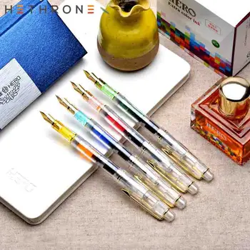 Hethrone High quality pen 0.38MM Fountain pens Transparent Spiral round body office Student Fountain Pen Golden rim pluma fuente
Hethrone High quality pen 0.38MM Fountain pens Transparent Spiral round body office Student Fountain Pen Golden rim pluma fuente