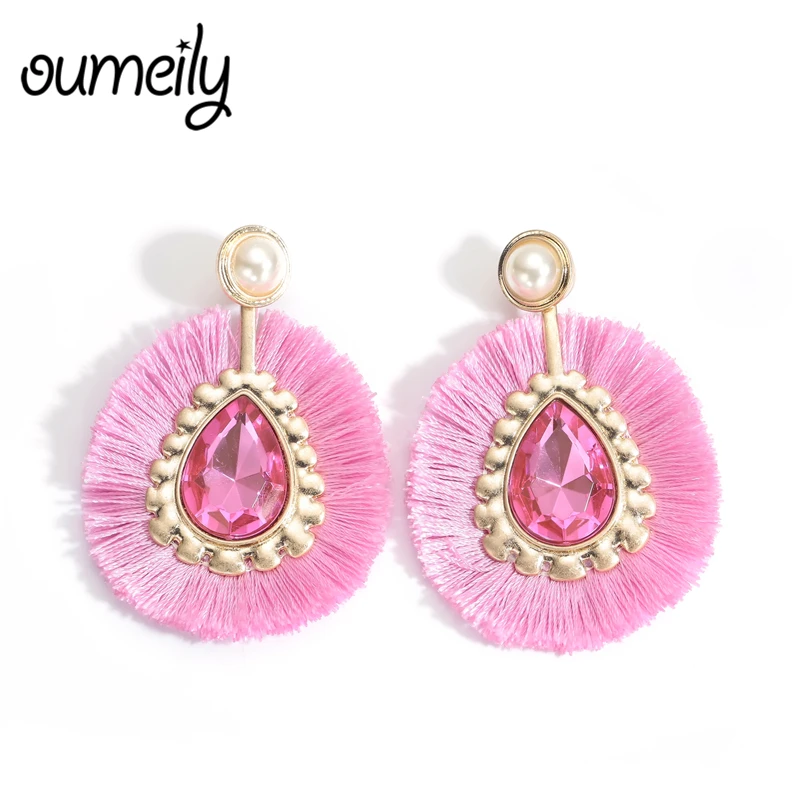 OUMEILY Long Pink Tassel Earrings for Women Pendientes Fashion Simulated Pearl Boho Beaded Crystal Water Drop Wedding Earrings
OUMEILY Long Pink Tassel Earrings for Women Pendientes Fashion Simulated Pearl Boho Beaded Crystal Water Drop Wedding Earrings