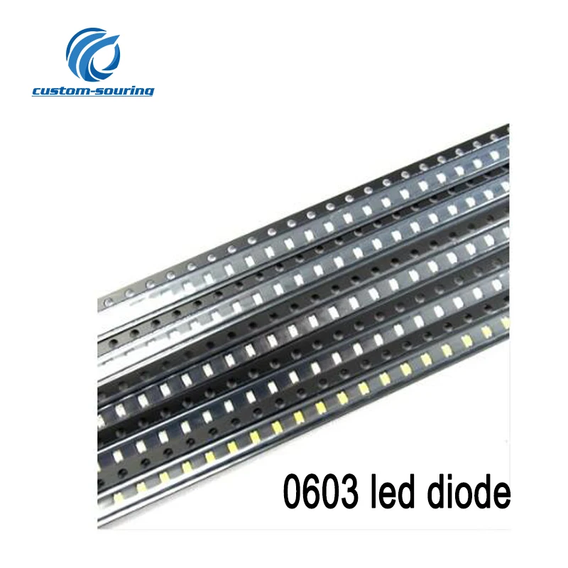 Бесплатная доставка оригинальный 50 шт. SMD светодиодный Диод 0603 супер яркий
