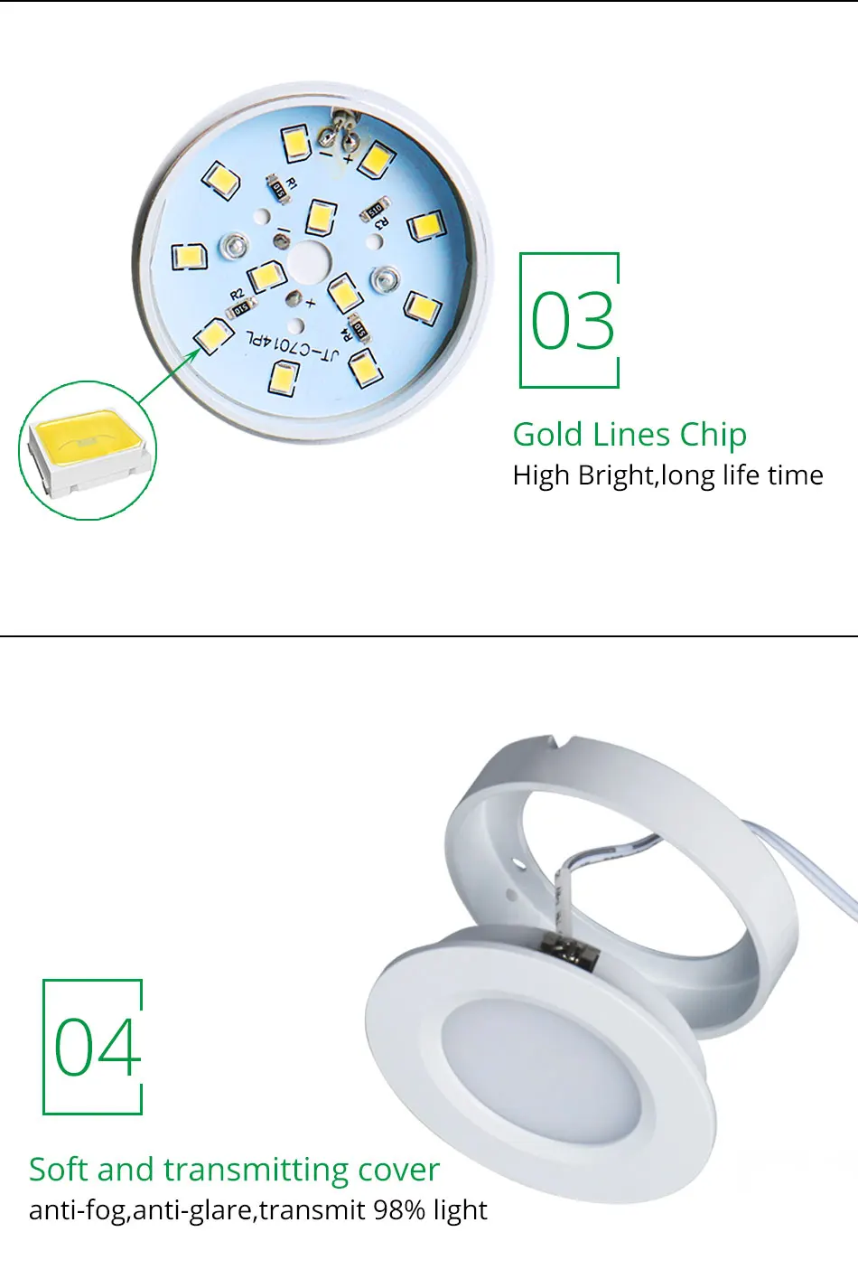 Under Cabinet Lights Closet Lamp 12VDC 3W LED Cupboard Light Aluminum Round Shape Lamps For Kitchen Counter Lighting Bookshelf (7)