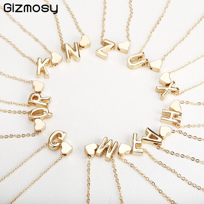 Fashion Personality Necklace Gold Silver Heart Letter Necklace Initials Name Necklaces Pendant Women Girls Birthday Gift CE0542
Fashion Personality Necklace Gold Silver Heart Letter Necklace Initials Name Necklaces Pendant Women Girls Birthday Gift CE0542
