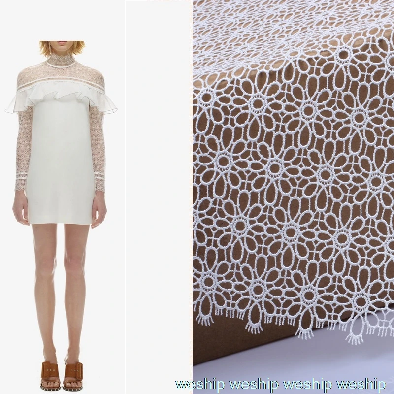 High-quality 3D white Circle Geometric patterns lace Embroidered fabric Hollow out cloth for dress African skirt
High-quality 3D white Circle Geometric patterns lace Embroidered fabric Hollow out cloth for dress African skirt