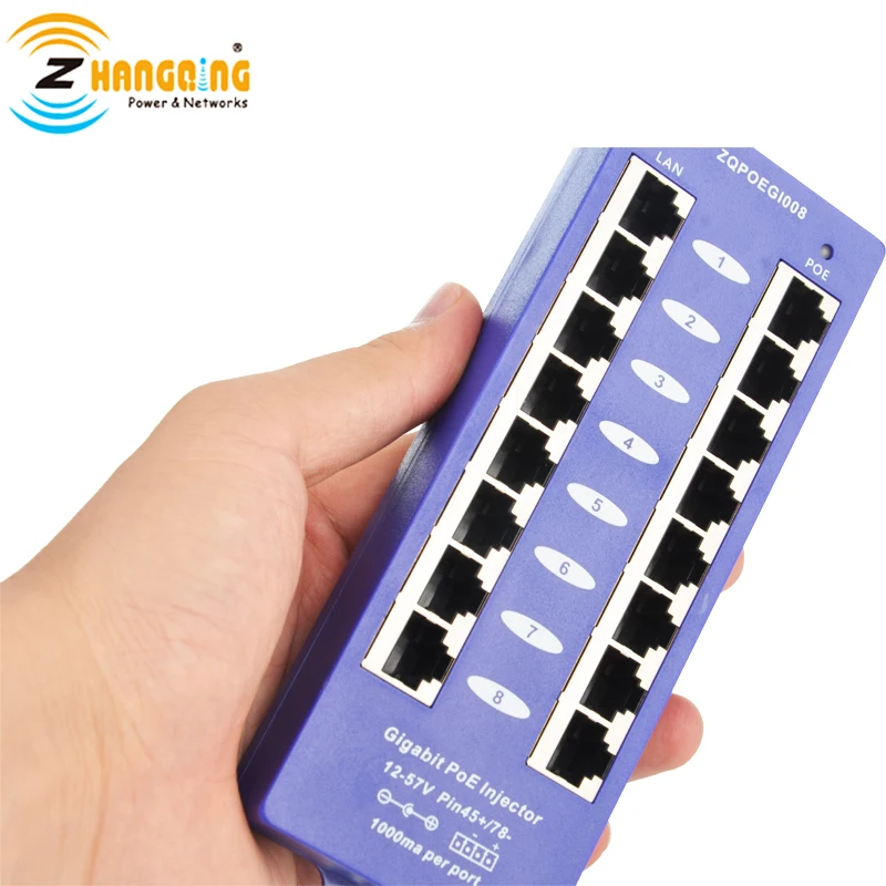 8Port Gigabit PoE Injetor Blue Color Wall Mount Mode B Passive PoE Panel security for IP Camera, Any 24V 48V networking devices
8Port Gigabit PoE Injetor Blue Color Wall Mount Mode B Passive PoE Panel security for IP Camera, Any 24V 48V networking devices