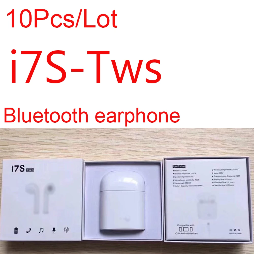 10Pcs i7s TWS Wireless Sport Bluetooth 5.0 Headset mini Earphone Earbuds with Mic For Iphone Samsung Xiaomi Huawei
10Pcs i7s TWS Wireless Sport Bluetooth 5.0 Headset mini Earphone Earbuds with Mic For Iphone Samsung Xiaomi Huawei
