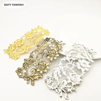 3 pcs/lot 43*87mm Gold color/Antique bronze Metal Filigree Big Flower Slice Charms base Setting Jewelry DIY Components B19034
3 pcs/lot 43*87mm Gold color/Antique bronze Metal Filigree Big Flower Slice Charms base Setting Jewelry DIY Components B19034
