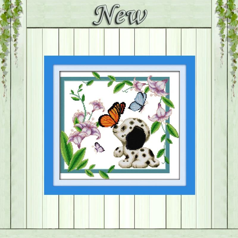 Romantic butterfly dog cartoon decor painting counted print on canvas DMC 14CT 11CT Cross Stitch Needlework Sets Embroidery kits
Romantic butterfly dog cartoon decor painting counted print on canvas DMC 14CT 11CT Cross Stitch Needlework Sets Embroidery kits