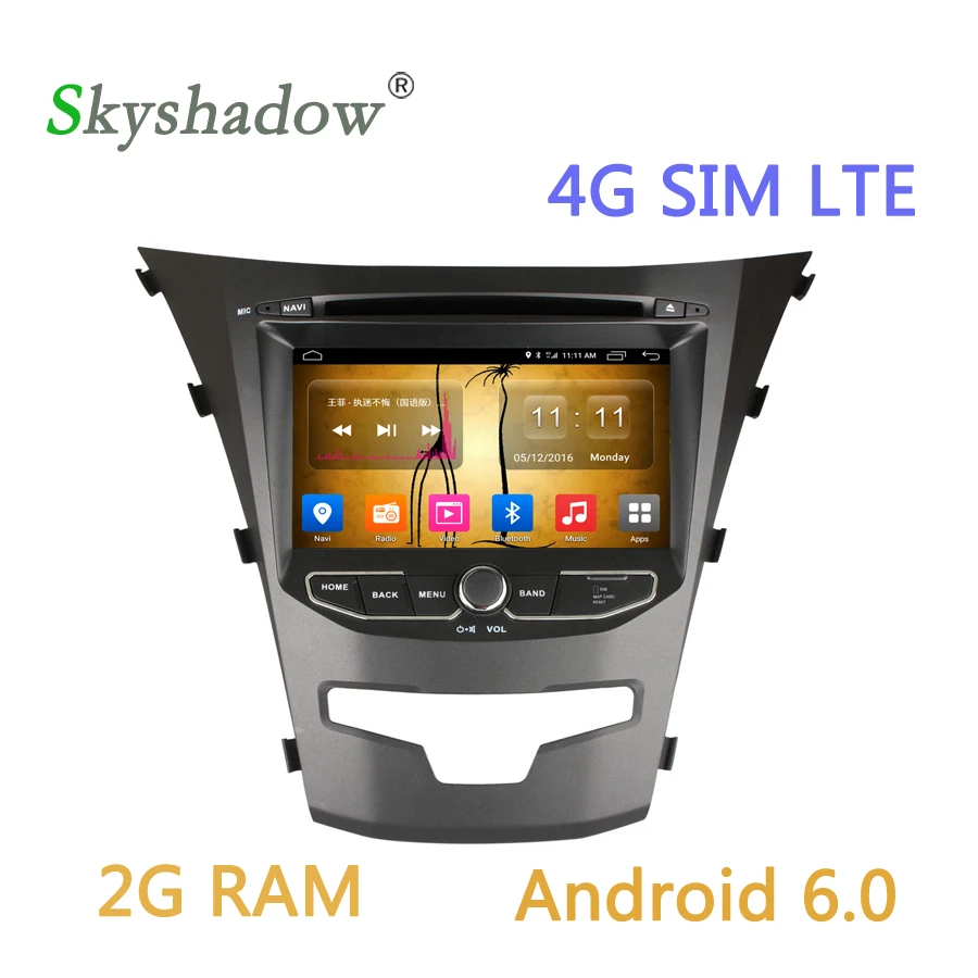 C500 Octa 8 Core android 6 0 для ssangyong actyon 2014 korando Поддержка 4G SIM сети LTE радио gps 2 ГБ Оперативная
