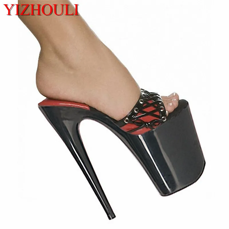 Sandals New 20cm Ultra High Heels 8 Inch Lady Fashion Sexy Black Platform Women Slippers
Sandals New 20cm Ultra High Heels 8 Inch Lady Fashion Sexy Black Platform Women Slippers