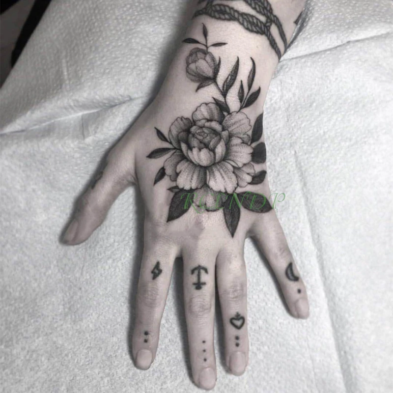 Waterproof Temporary Tattoo Sticker Rose Flower Moon Anchor Fake Tatto Flash Tatoo Hand Arm Foot Back Tato for Girl Women Men | Красота и