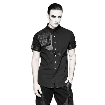 Summer Decent Round Bottom Casual Men Shirts Steam Punk Messenger Bag Shirt Men's Chest Leather Pocket Short Shirt
Summer Decent Round Bottom Casual Men Shirts Steam Punk Messenger Bag Shirt Men's Chest Leather Pocket Short Shirt