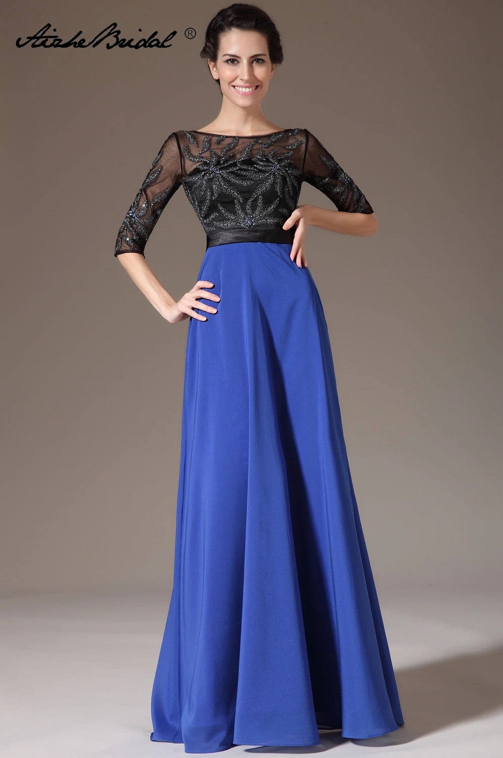 Formal Women's Dresses A Line Half Sleeve Black & Blue Mother of the Bride Gown Vestidos Madre De La Novia Mother Dress
Formal Women's Dresses A Line Half Sleeve Black & Blue Mother of the Bride Gown Vestidos Madre De La Novia Mother Dress