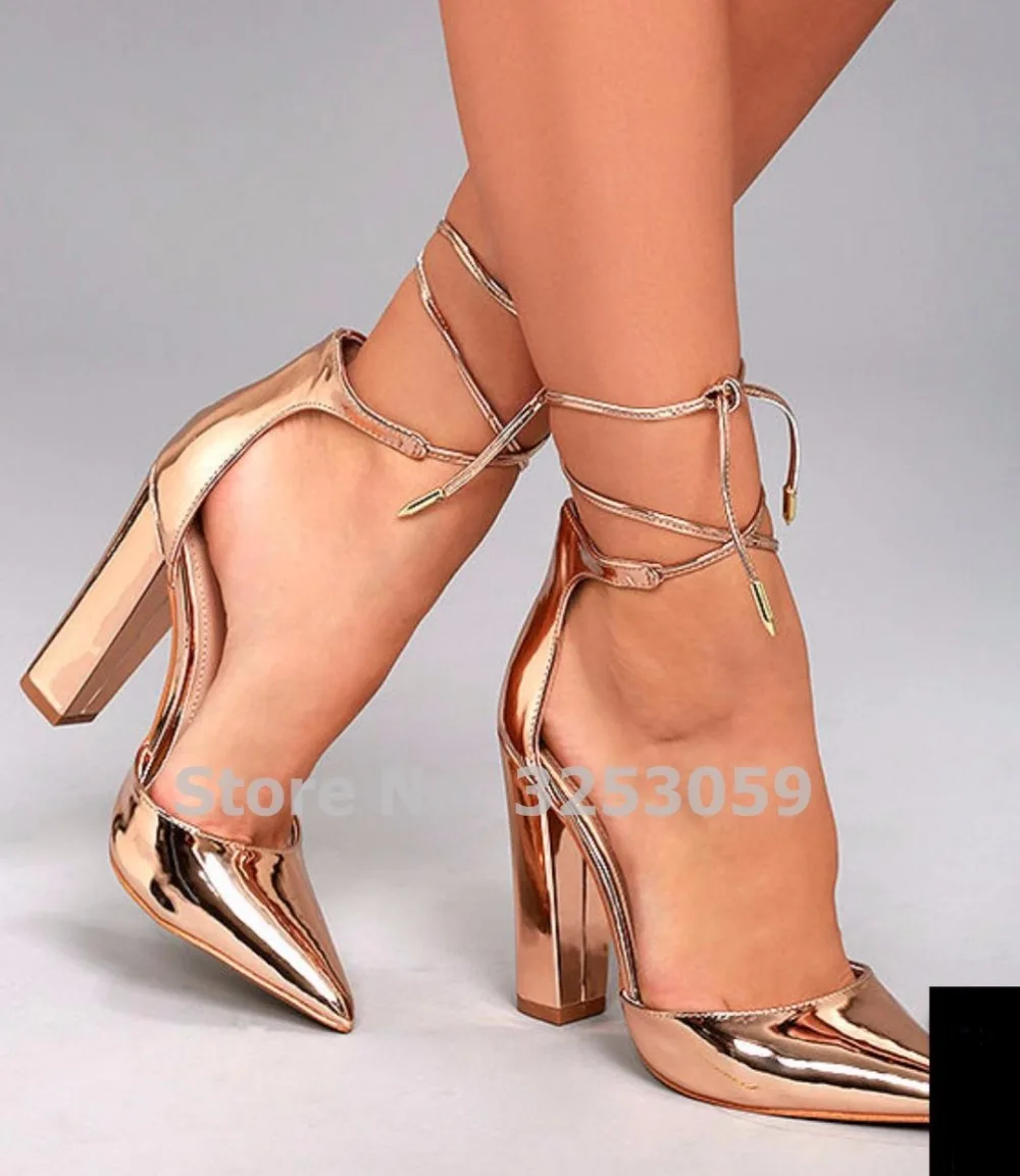 lace up pointed toe pumps