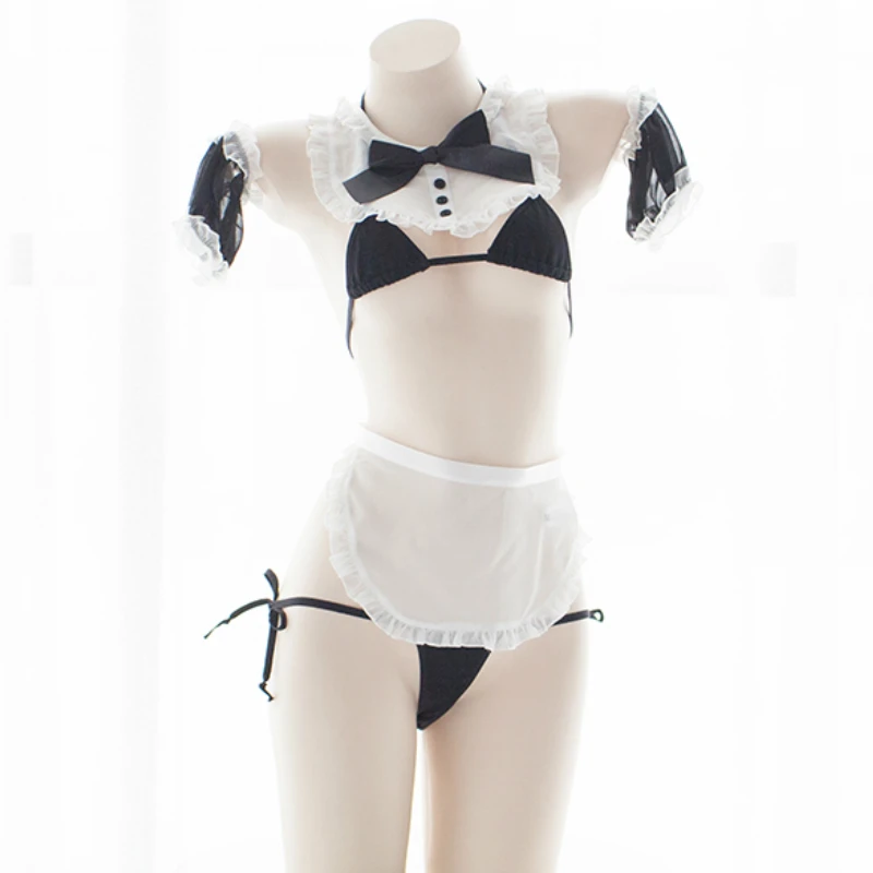 Kawaii Girls Japanes Sexy Ruffle Bow Knot Maid Uniform Cosplay Split Type Underwear Bra Panties Intimates Set
Kawaii Girls Japanes Sexy Ruffle Bow Knot Maid Uniform Cosplay Split Type Underwear Bra Panties Intimates Set