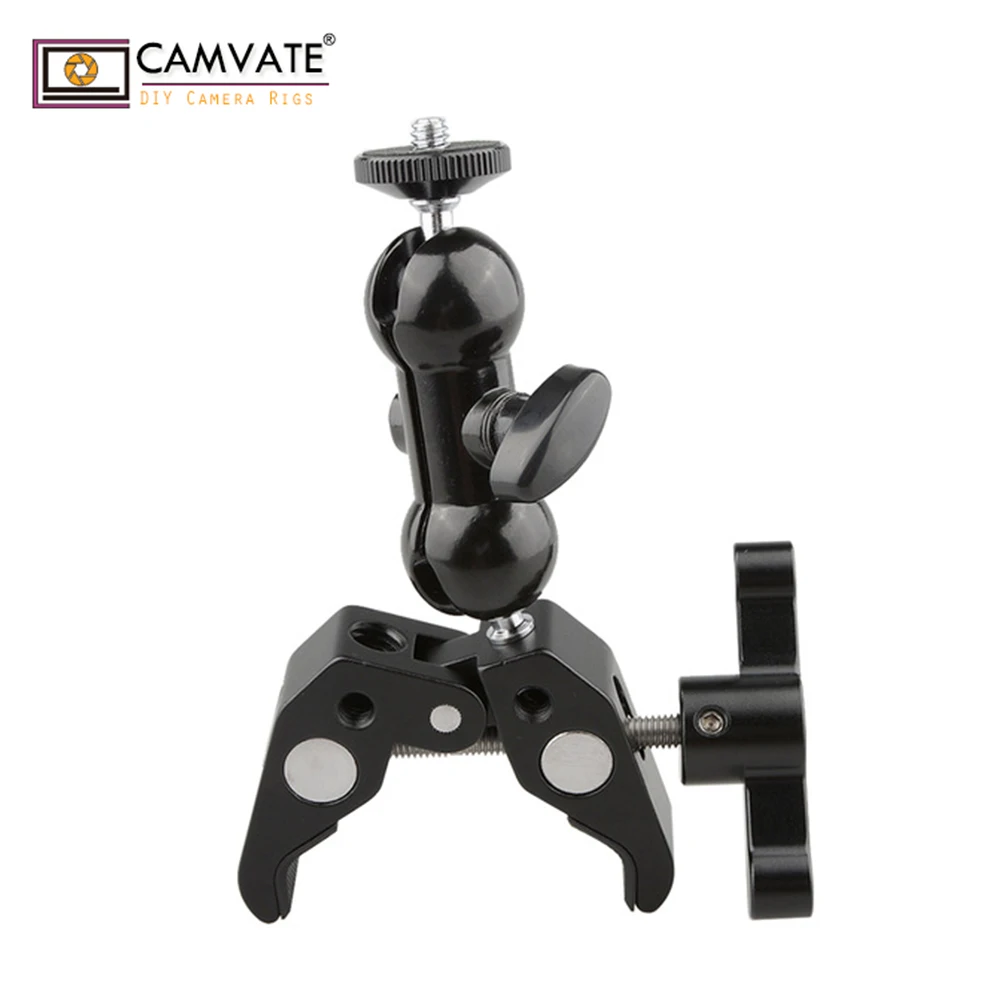 CAMVATE Crab Clamp Bracket with 1/4" Screw Double Ball Head Mount (Black T-handle) C1700 camera photography accessories
CAMVATE Crab Clamp Bracket with 1/4" Screw Double Ball Head Mount (Black T-handle) C1700 camera photography accessories