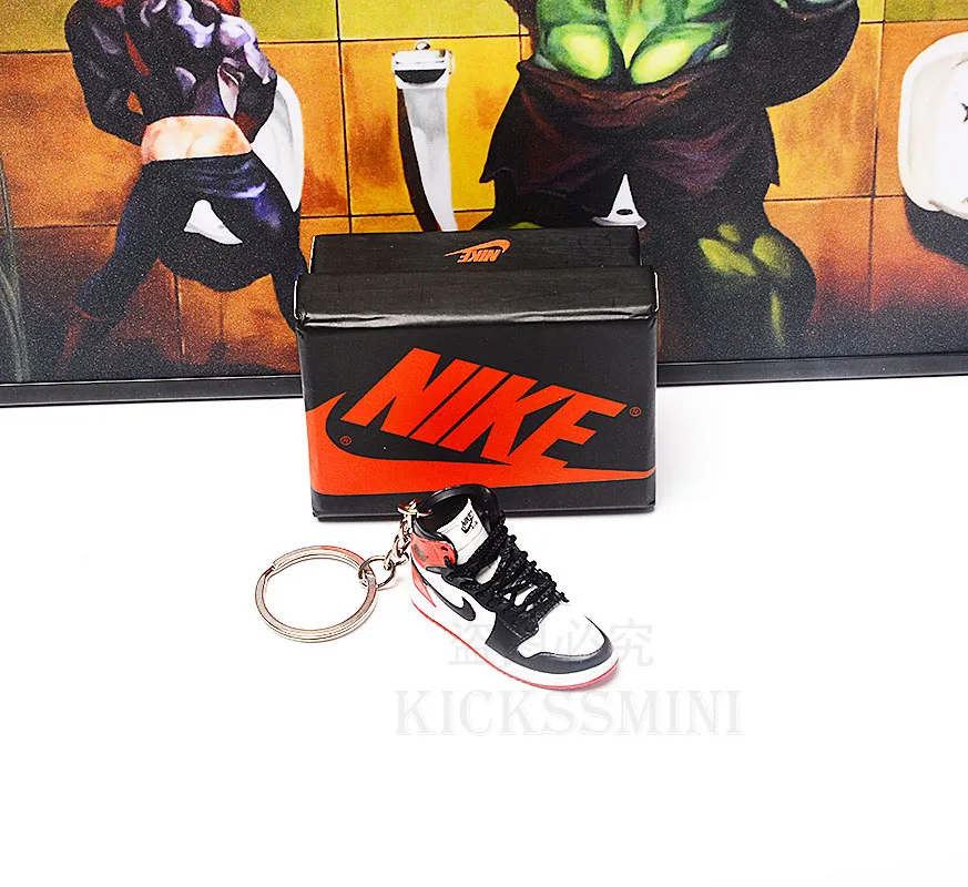 

dropshipping air jordan 1 SPACE JAM Concord offwhite unc sneaker doll accessory keychain 3D Mini Sneaker Sports shoe keychains