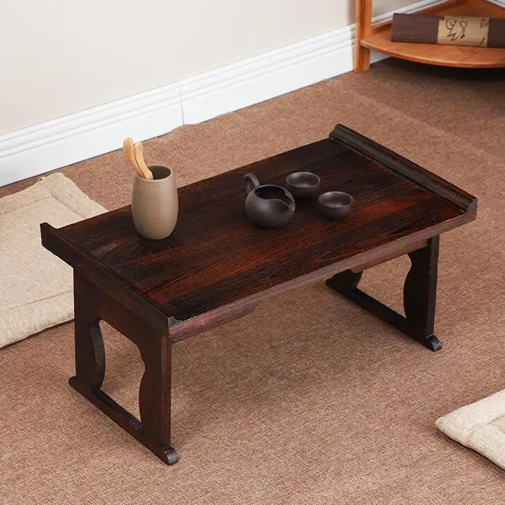 

Japanese Antique Tea Table Folding Legs Rectangle 60cm Paulownia Wood Traditional CHABUDAI Asian Furniture Living Room Low Table