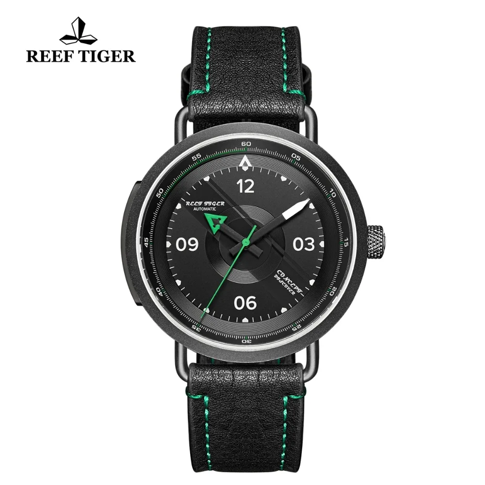 Reef Tiger/RT Casual Watches Men Black Dial PVD Leather StrapSport Watch Waterproof Automatic Watch reloj hombre RGA9055
Reef Tiger/RT Casual Watches Men Black Dial PVD Leather StrapSport Watch Waterproof Automatic Watch reloj hombre RGA9055