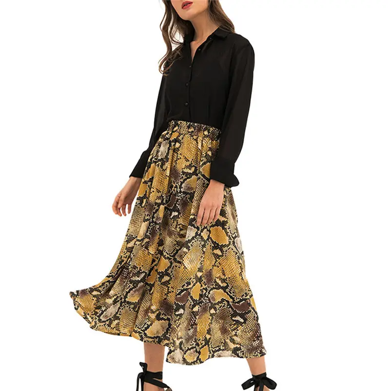 Women's Summer Long Print Elastic Leopard Waist Skirt High Pleated Chiffon Casual Slim Fit Maxi Skirt jupe femme Sexy H4
Women's Summer Long Print Elastic Leopard Waist Skirt High Pleated Chiffon Casual Slim Fit Maxi Skirt jupe femme Sexy H4