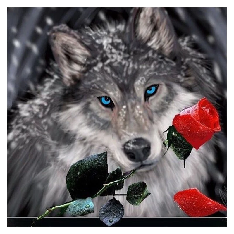 5D DIY diamond embroidery wolf with rose diamond painting Cross Stitch full square Rhinestone mosaic home decoration gift
5D DIY diamond embroidery wolf with rose diamond painting Cross Stitch full square Rhinestone mosaic home decoration gift