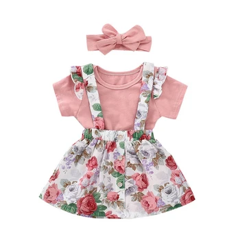 Newborn Baby Girl Clothes Set 3PCS Baby Rompers+ Printed Strap Dress + Hairband Summer Kids Clothes Set
Newborn Baby Girl Clothes Set 3PCS Baby Rompers+ Printed Strap Dress + Hairband Summer Kids Clothes Set