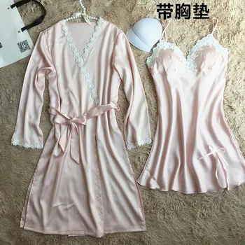 Sexy Women Lace Silk Stain Robe Set Nightgown Two Piece Sleepwear Bathrobe Nightdress
Sexy Women Lace Silk Stain Robe Set Nightgown Two Piece Sleepwear Bathrobe Nightdress