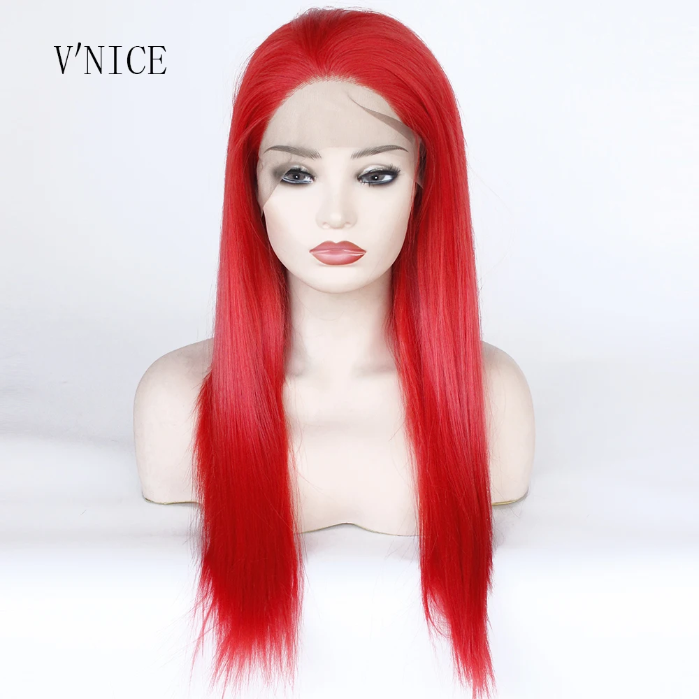 High Temperature Fiber Hair Red Color Straight Cosplay Wig Middle Part Medium Length Synthetic Lace Front Party wigs for Women
High Temperature Fiber Hair Red Color Straight Cosplay Wig Middle Part Medium Length Synthetic Lace Front Party wigs for Women