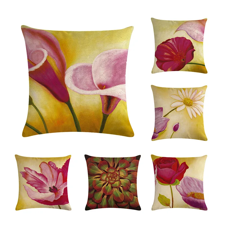 Oil Painting Flowers Cushion Cover Retro Home Decor Elegant Decorative Pillow Cases Linen for Sofa Bedroom Couch Covers 45*45cm
Oil Painting Flowers Cushion Cover Retro Home Decor Elegant Decorative Pillow Cases Linen for Sofa Bedroom Couch Covers 45*45cm