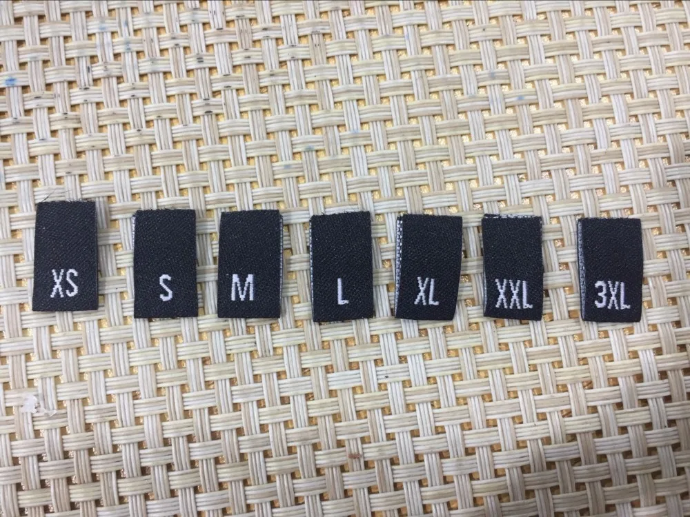 High Density White woven black XS-XXXL size labels 100pcs a lot Clothes damask Center/Middle Folder garment accessories tags
High Density White woven black XS-XXXL size labels 100pcs a lot Clothes damask Center/Middle Folder garment accessories tags