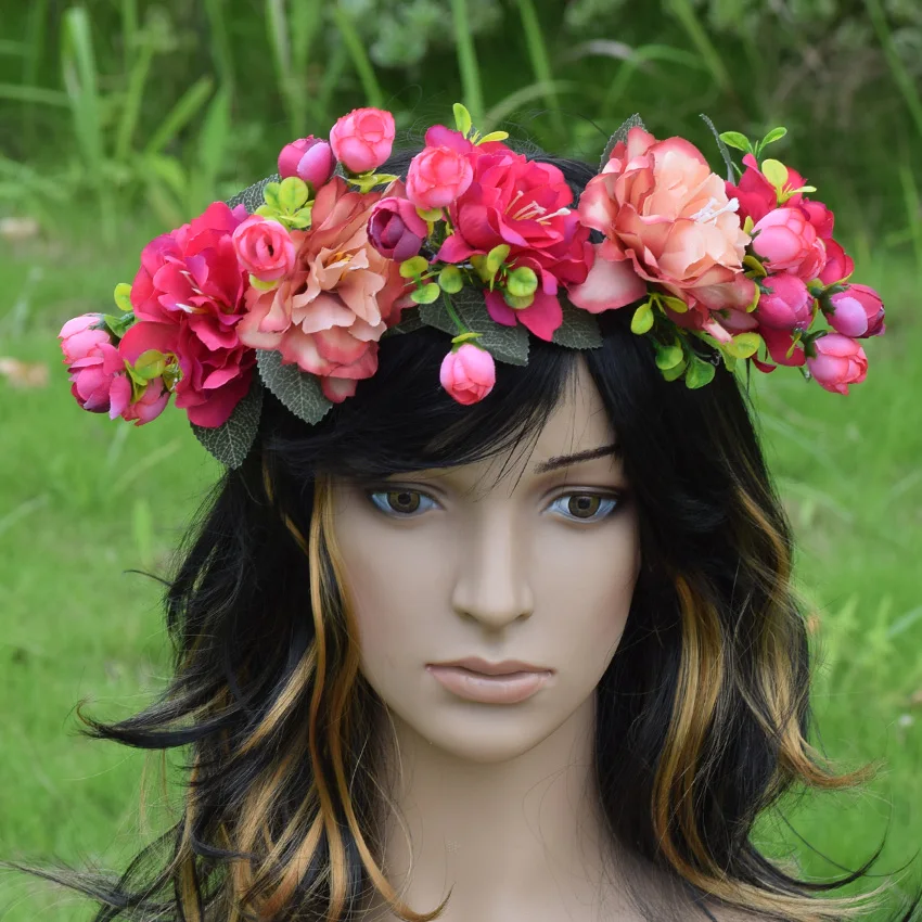 CXADDITIONS Adjustable Peony Rose Flower Crown Wedding Bridal Flower Head Tiara Hair Floral Crown Headband Woman Ribbon Headwrap
CXADDITIONS Adjustable Peony Rose Flower Crown Wedding Bridal Flower Head Tiara Hair Floral Crown Headband Woman Ribbon Headwrap