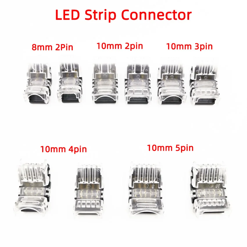 

10pcs/lot 2pin 3pin 4pin 5pin LED Strip Connector for 3528 5050 led Strip to Wire or Strip to Strip Connection Use Terminals