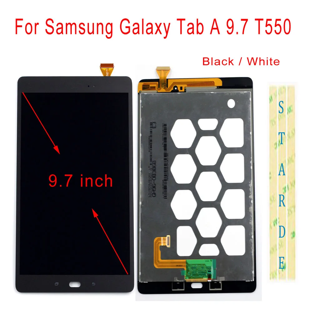 Starde Replacement LCD For Samsung Galaxy Tab A 9.7 SM-T550 T555 T550 LCD Display Touch Screen Digitizer Assembly with Free Tool
Starde Replacement LCD For Samsung Galaxy Tab A 9.7 SM-T550 T555 T550 LCD Display Touch Screen Digitizer Assembly with Free Tool