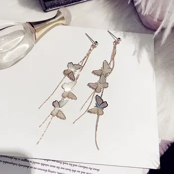 New Fashion Women Jewelry Butterfly Earrings Long Tassels Eardrop Female Temperament Pendant Earrings Girl Gift
New Fashion Women Jewelry Butterfly Earrings Long Tassels Eardrop Female Temperament Pendant Earrings Girl Gift
