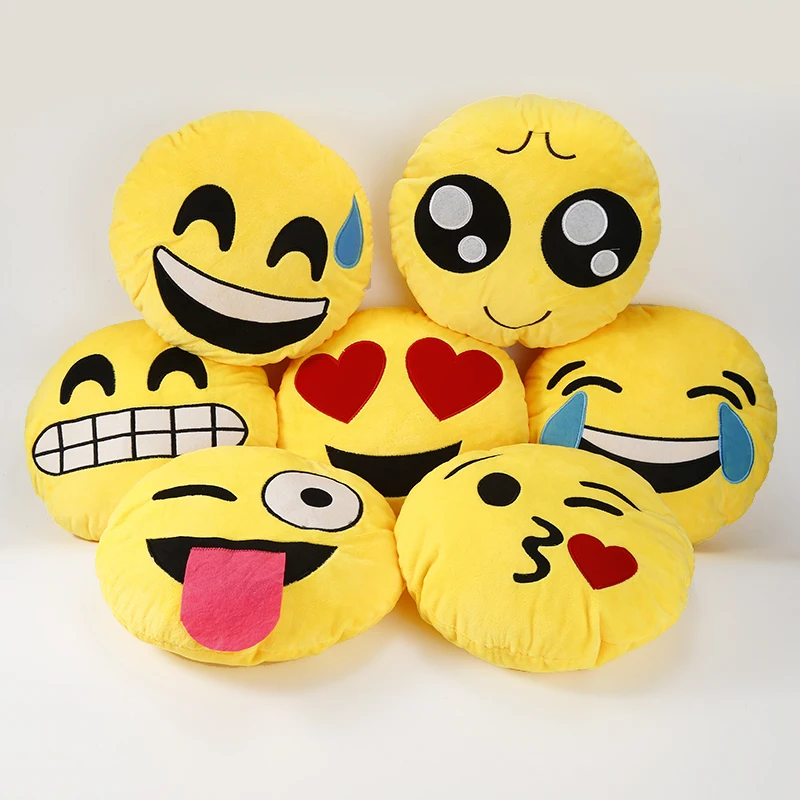 

30*30cm Cute Emoji Pillows QQ Smiley Emotion Soft Decorative Cushions Stuffed Plush Toy Doll Christmas Home Decor Textile JSX