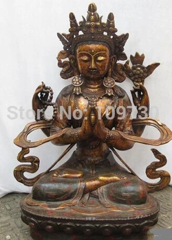 free shipping 27"Tibet Buddhism Bronze Cloisonne Four armed Kwan-Yin Chenrezig Buddha statue
free shipping 27"Tibet Buddhism Bronze Cloisonne Four armed Kwan-Yin Chenrezig Buddha statue