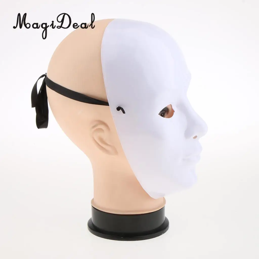 White Face Adult Mask Blank Male Mask Halloween Costume Unpainted Mask