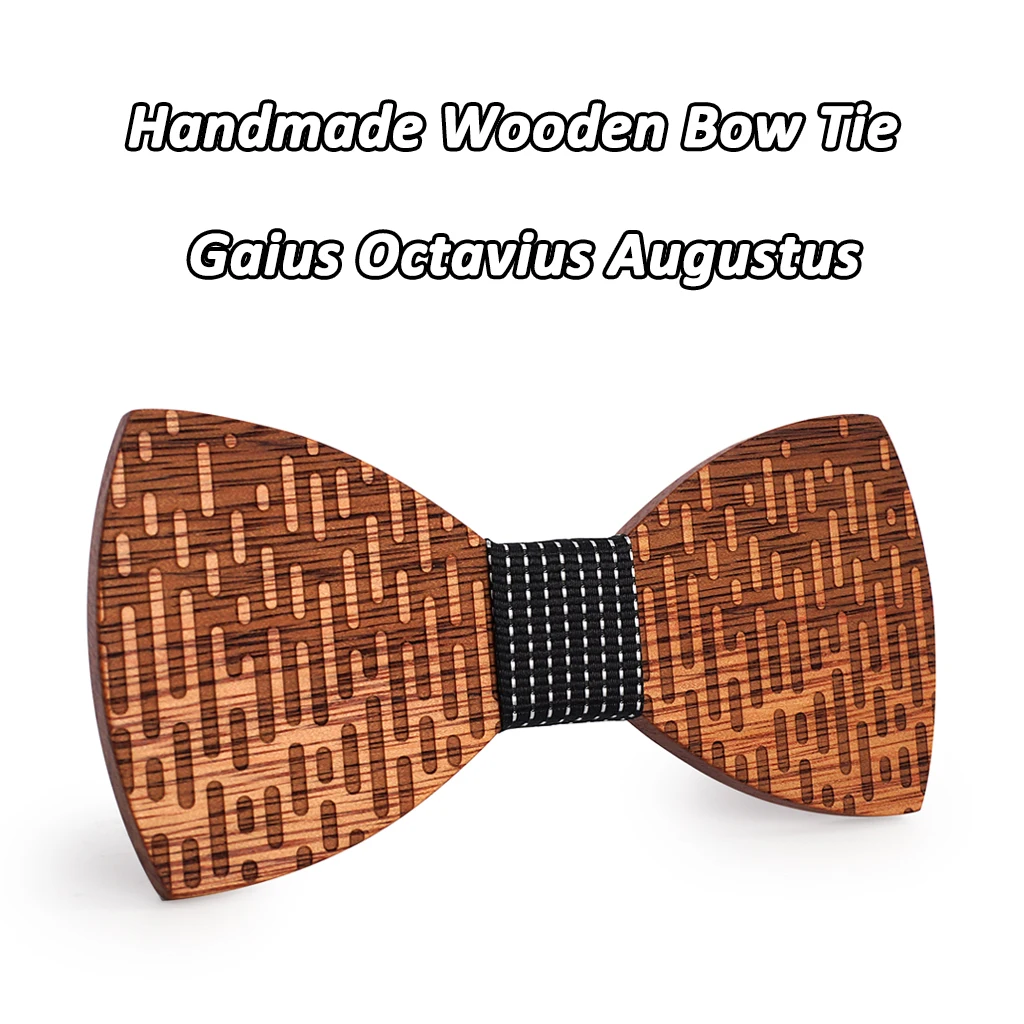 MAHOOSIVE Wood Bow Tie Wedding Decoration High Quality Handmade Wooden Bow Ties with Case Free Ultra-light Fashion 16