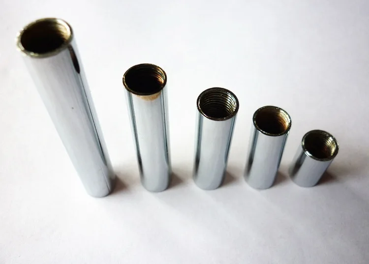 M10 female metal thread tube chrome screw pipe for Lighting both ends inner thread
M10 female metal thread tube chrome screw pipe for Lighting both ends inner thread