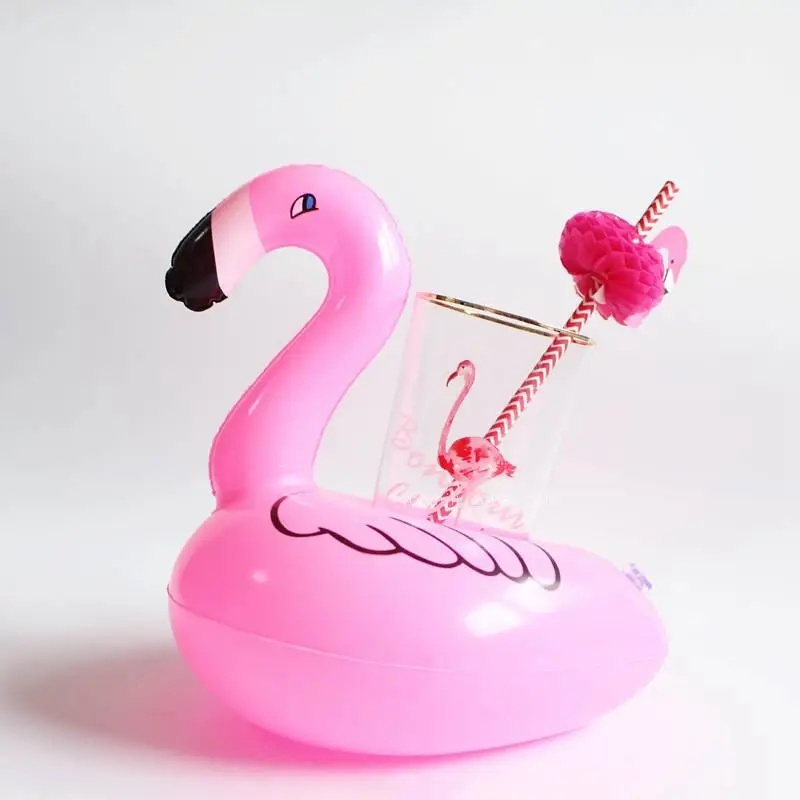 

Mini Inflatable Flamingo Unicorn Donut Pool Float Toys Drink Float Cup Holder Swimming Ring Party Toys Beach Kids Adults