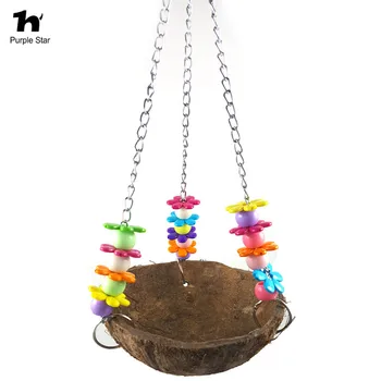 Purple Star Pet Bird Parrot Natural Coconut Shell Acrylic Bird Swing Perches Bed Parrot Toy Feeding Device Cage Pendant Decor
Purple Star Pet Bird Parrot Natural Coconut Shell Acrylic Bird Swing Perches Bed Parrot Toy Feeding Device Cage Pendant Decor