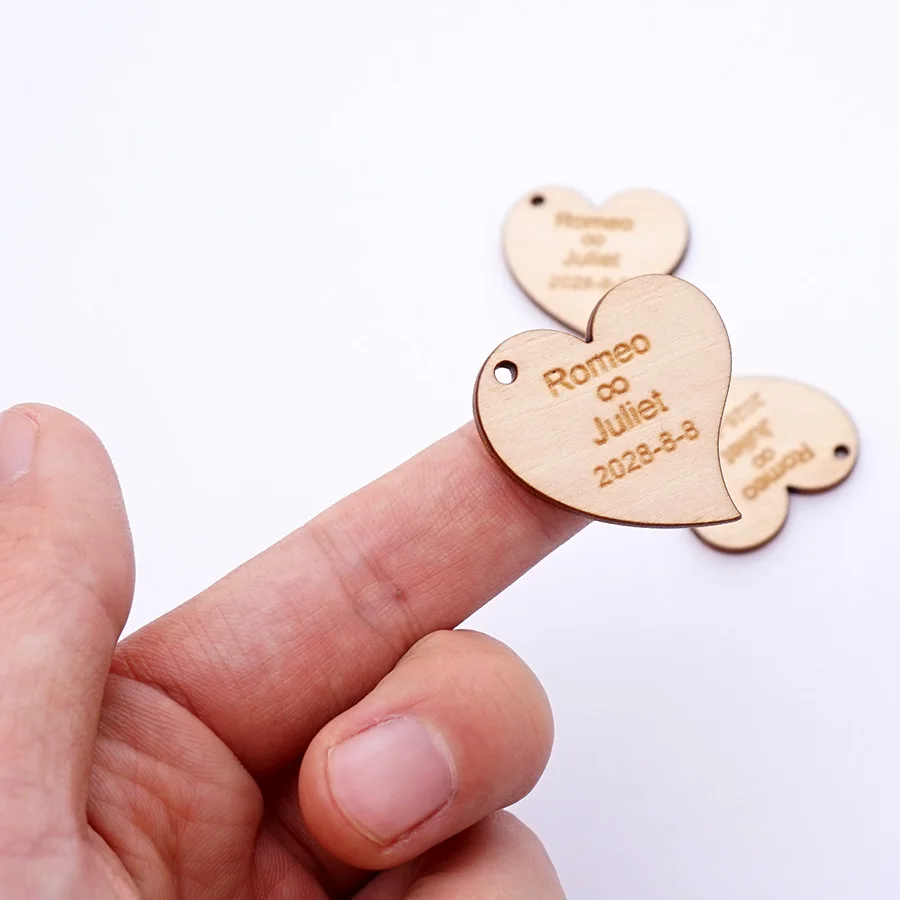 50pcs Wooden Customized Name & Date Tags For Wedding Gifts Engraved Custom Art Heart Packaging Wrapping Ideas Party Decor Stuffs
50pcs Wooden Customized Name & Date Tags For Wedding Gifts Engraved Custom Art Heart Packaging Wrapping Ideas Party Decor Stuffs