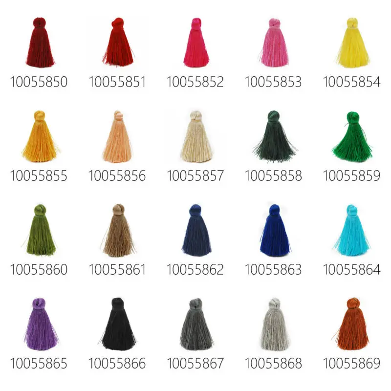 20pcs 4cm length mala tassels lux silky tassel for jewelry making handmade coloful pantone colors-100558-1 | Украшения и
