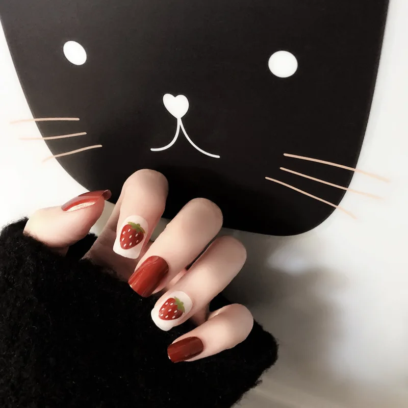 Hot 24 Pcs Strawberry Designs False Nail Tips Presses on False Nails with Cute Carton Designs Short Kawaii Nail False Tips
Hot 24 Pcs Strawberry Designs False Nail Tips Presses on False Nails with Cute Carton Designs Short Kawaii Nail False Tips