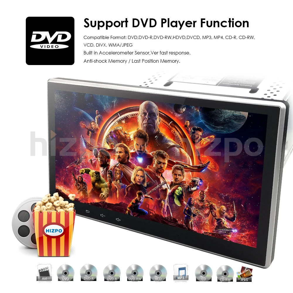 Sale 10.1" OCTA core Car DVD Player Universal Radio GPS 4G RAM Navigation Bluetooth USB Touch screen DAB+ HD TV TPMS OBD2 Free camera 16