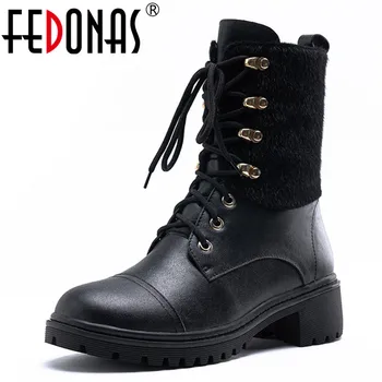 FEDONAS Genuine Leather Quality Women Ankle Boots Lace Up High Heels Party Shoes Woman Short Riding Boots Autumn Winter Shoes
FEDONAS Genuine Leather Quality Women Ankle Boots Lace Up High Heels Party Shoes Woman Short Riding Boots Autumn Winter Shoes