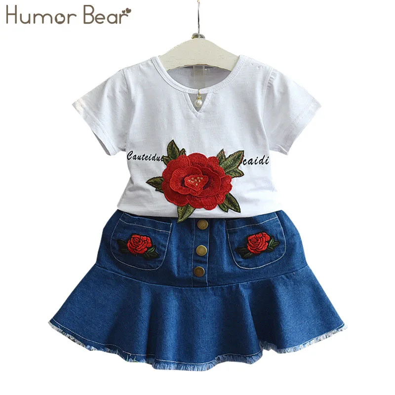 Humor Bear 2017 New Summer Girls Clothing set Embroidery Rose T-Shirt+ Cowboy Skirt 2Pcs Set Kids Clothes Girls Sets
Humor Bear 2017 New Summer Girls Clothing set Embroidery Rose T-Shirt+ Cowboy Skirt 2Pcs Set Kids Clothes Girls Sets