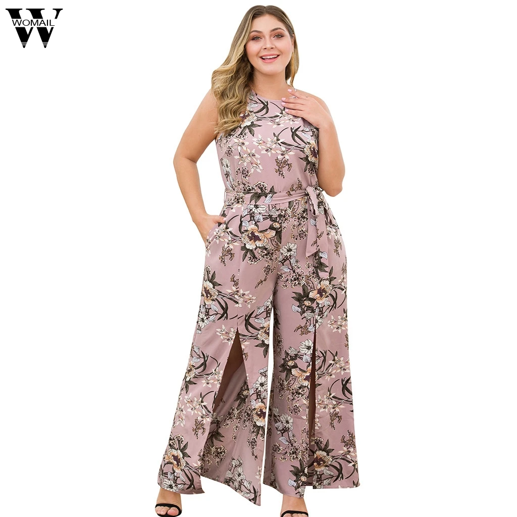 Womail long rompers women formal jumpsuit elegant Plus Size Sleeveless Suspender Pocket Split Wide Leg Print Jumpsuit overalls
Womail long rompers women formal jumpsuit elegant Plus Size Sleeveless Suspender Pocket Split Wide Leg Print Jumpsuit overalls